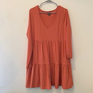 Wild Fable Ruffle Long Sleeve Coral Dress